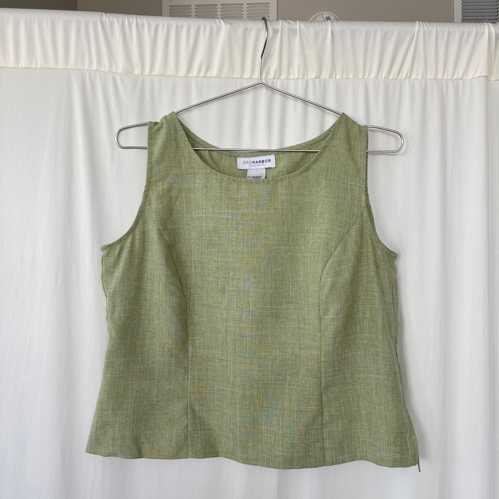 90s Vintage Sag Harbor Sleeveless Top Petite 10 Minimalist Preppy Fall Coquette
